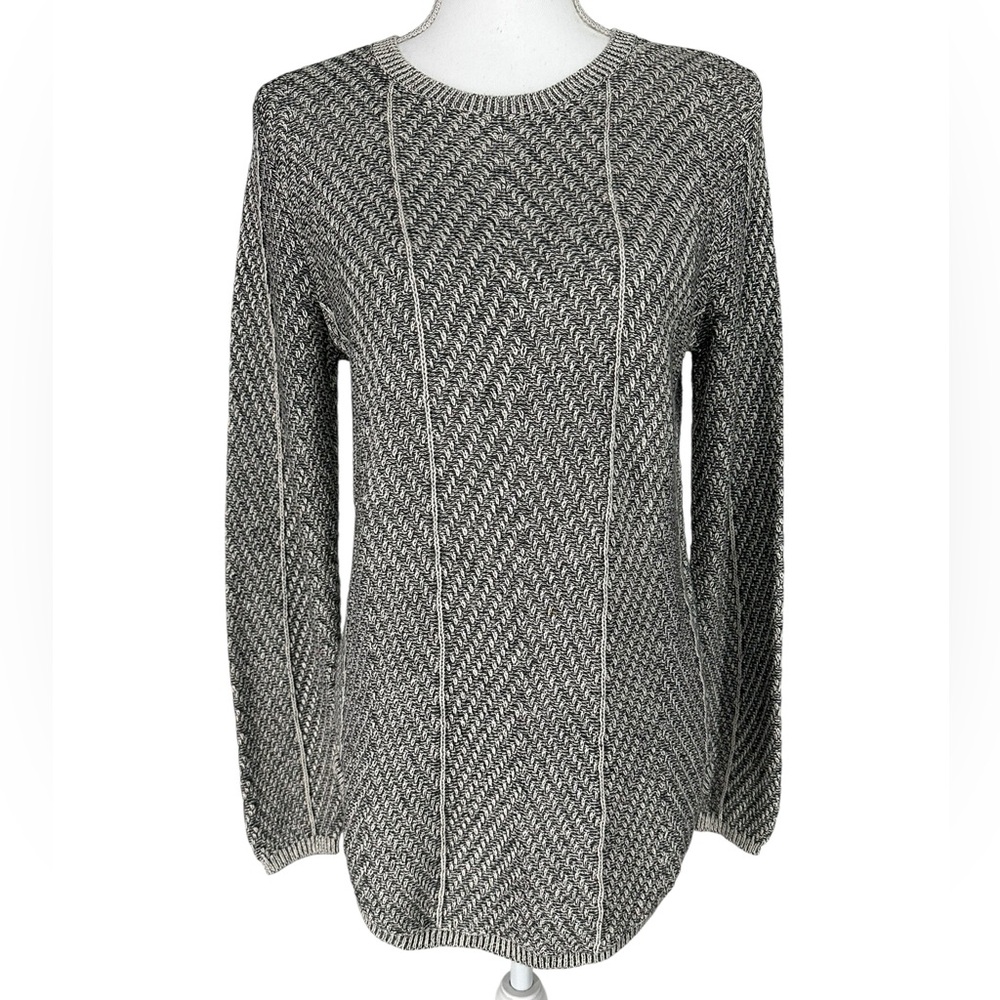 EIGHT EIGHT EIGHT / Gray & Cream Crew Neck Sweater / Small / Preppy Hipster Boho